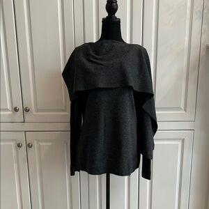 NWT! H&M Dark Gray Sweater w/ scarf-like detail